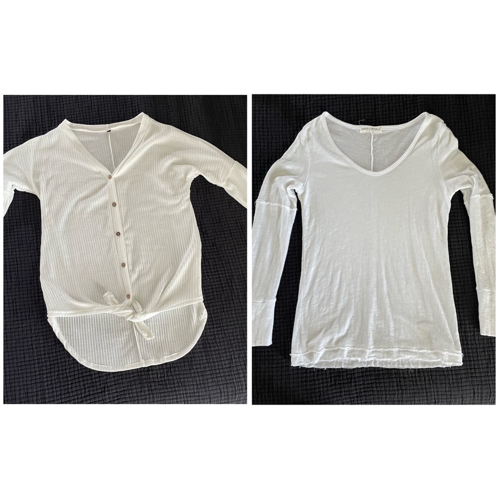 2 women’s white tops MED